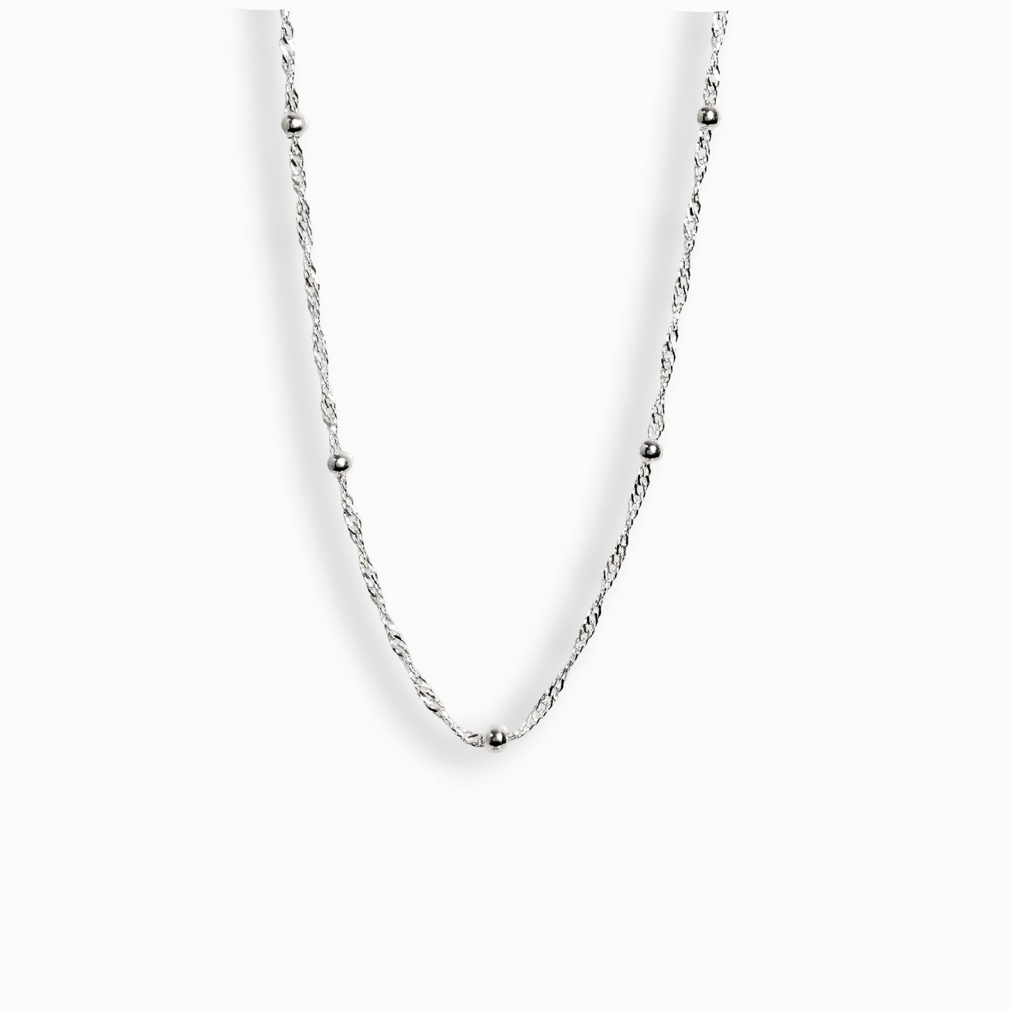 Cadena Singapur – Plata 925 y Balines (45 cm)