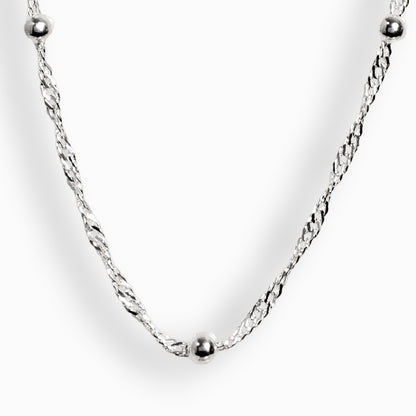 Cadena Singapur – Plata 925 y Balines (45 cm)