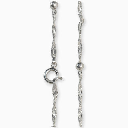 Cadena Singapur – Plata 925 y Balines (45 cm)