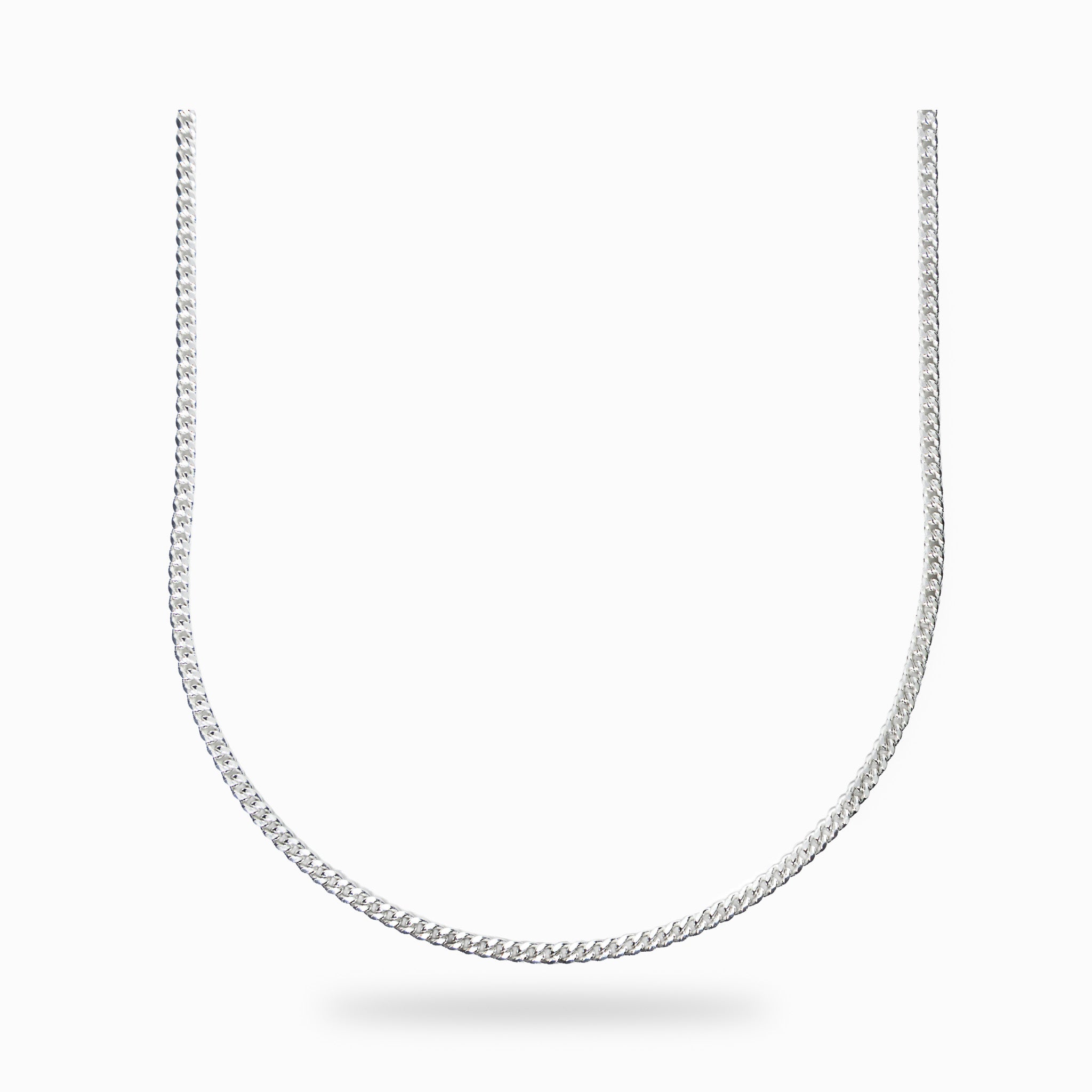Cadena mini cubana en plata ley 925 de 50 cm