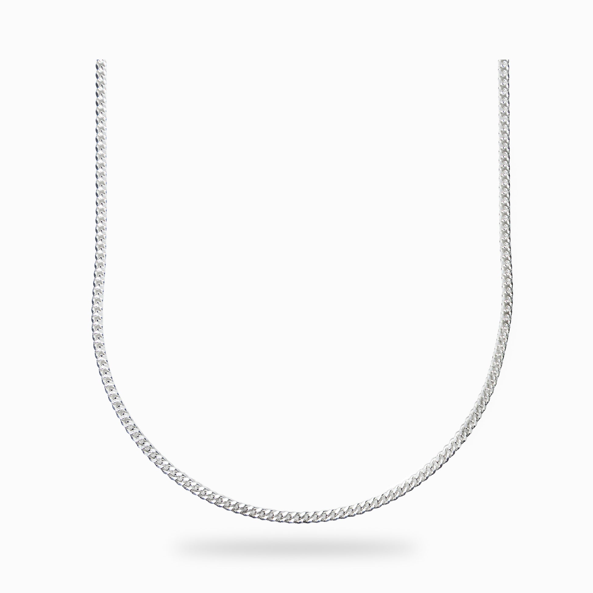 Cadena mini cubana en plata ley 925 de 50 cm