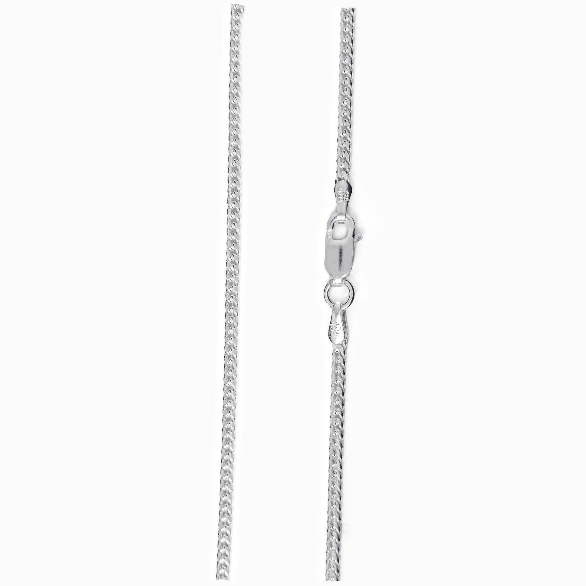 Cadena mini cubana en plata ley 925 de 50 cm