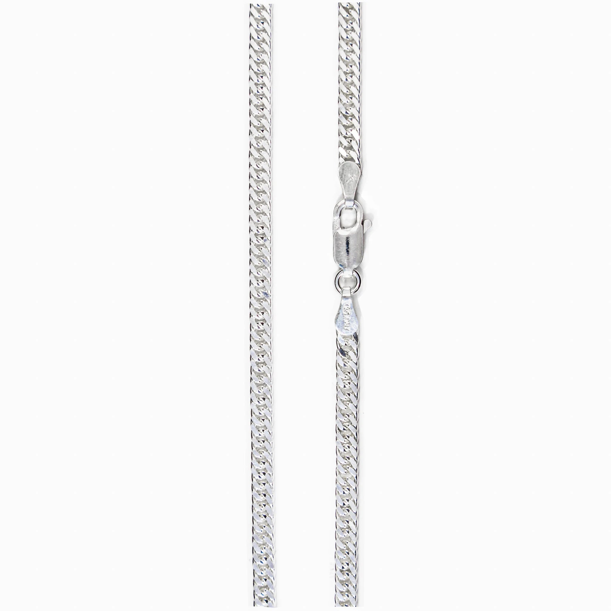 Cadena cubana en plata ley 925 de 50 cm