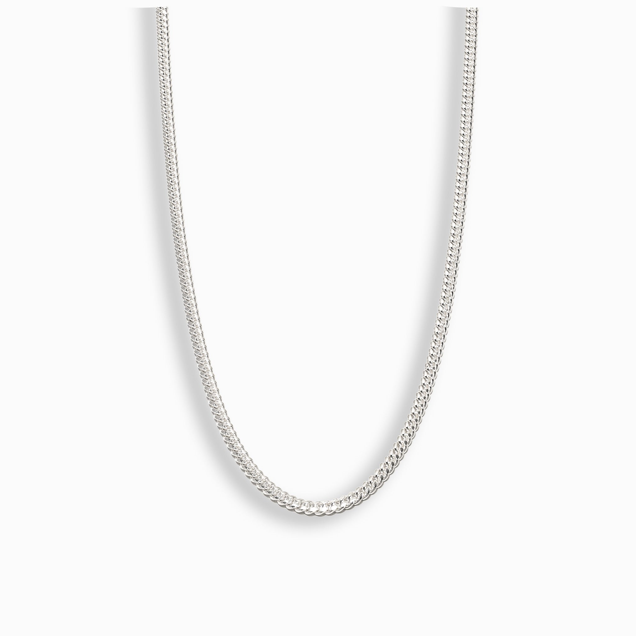 Cadena Mini Cubana "Eslabón de Poder" – Plata 925 (50 cm x 3 mm)