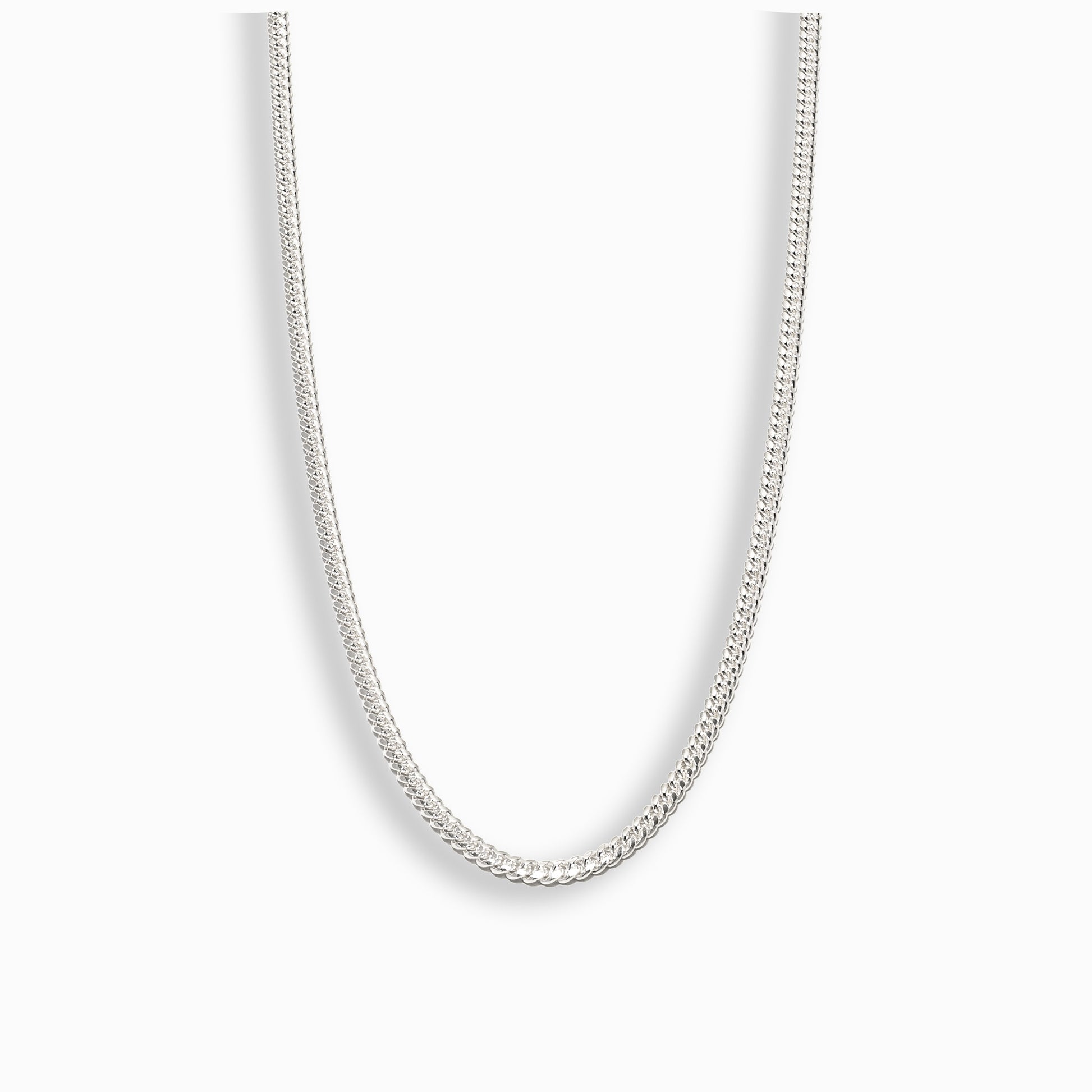 Cadena Mini Cubana "Eslabón de Poder" – Plata 925 (50 cm x 3 mm)