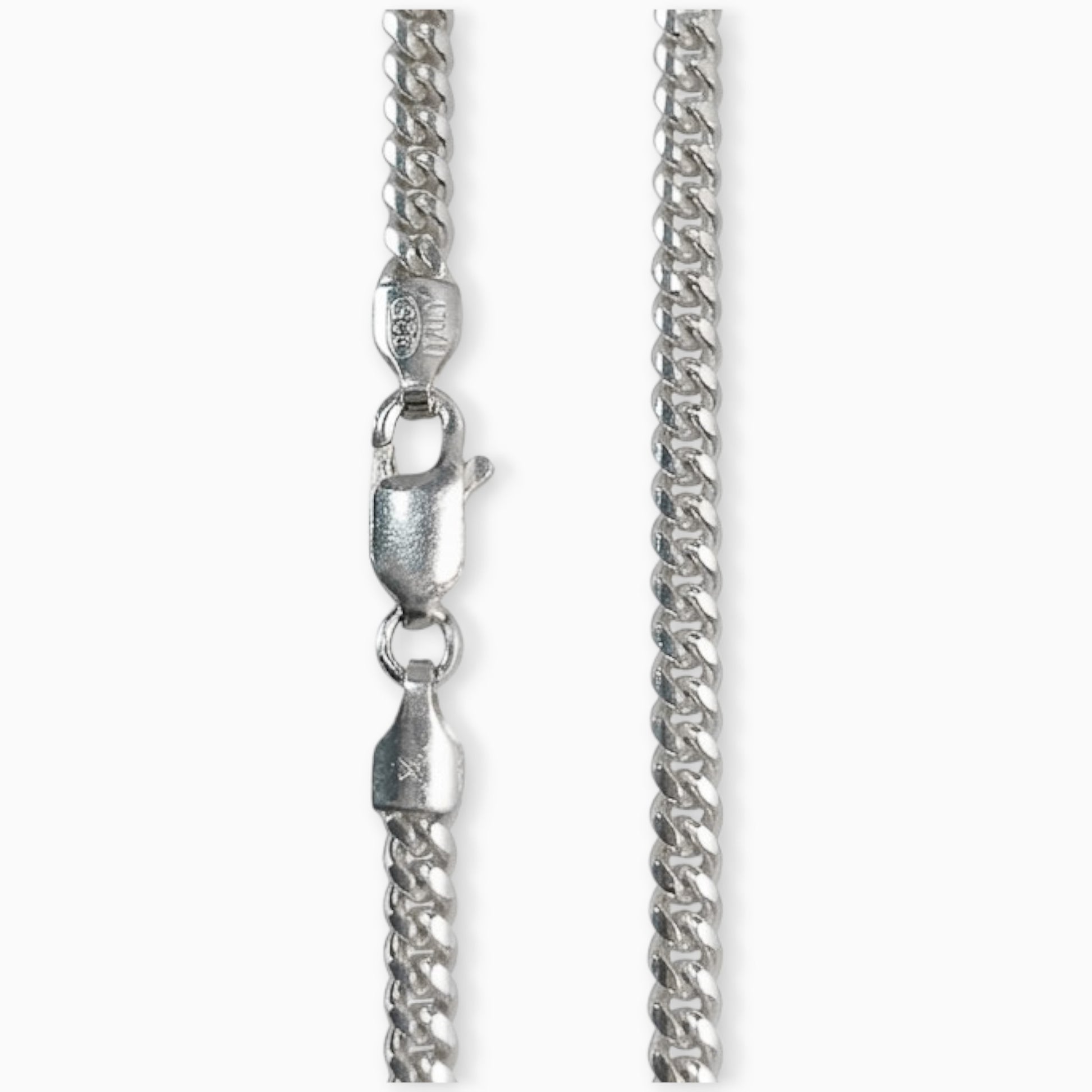 Cadena Mini Cubana "Eslabón de Poder" – Plata 925 (50 cm x 3 mm)