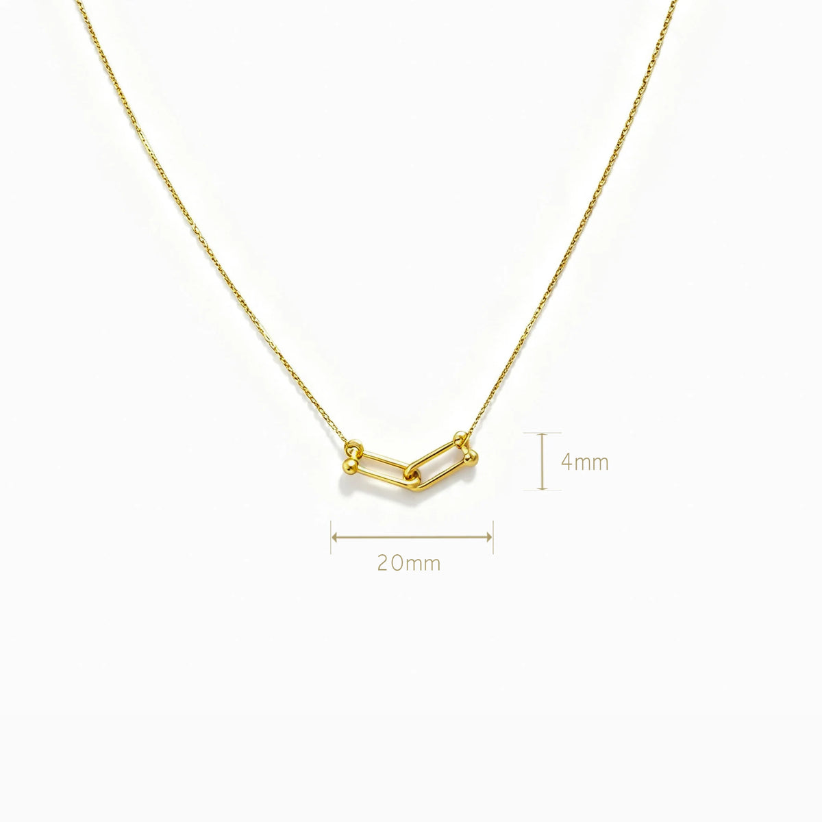 Cadena en oro 18K de tejido veneciano con dije nexo interconectado de 10x4 mm.