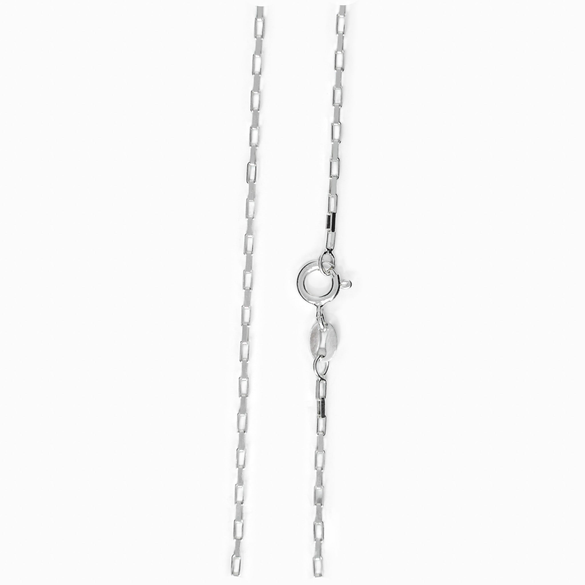 Cadena cable rectangular en plata ley 925 de 45 cm.