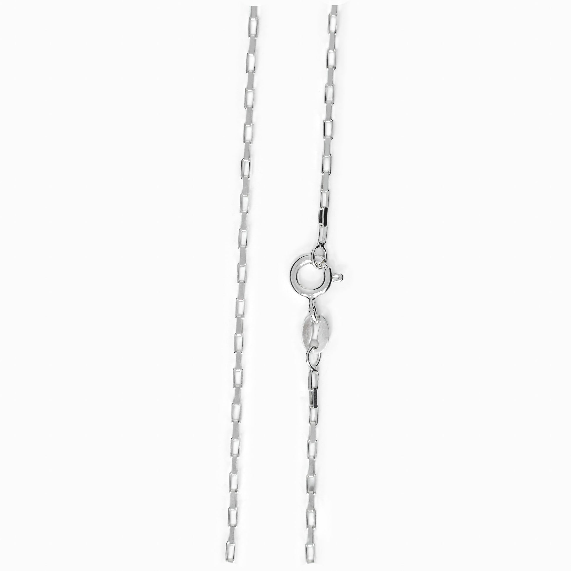 Cadena cable rectangular en plata ley 925 de 45 cm.