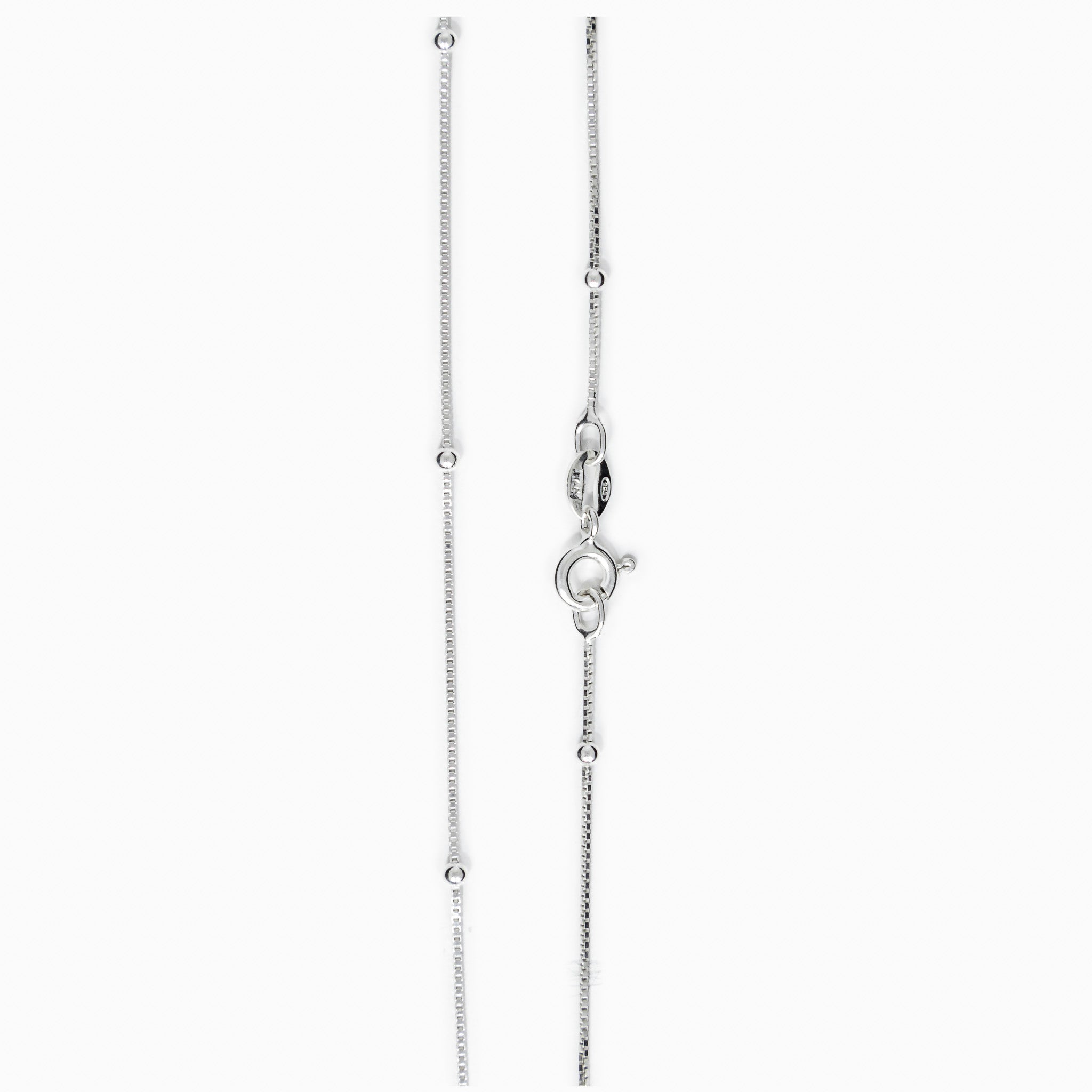 Cadena veneciana con balines en plata ley 925 de 45 cm para mujer