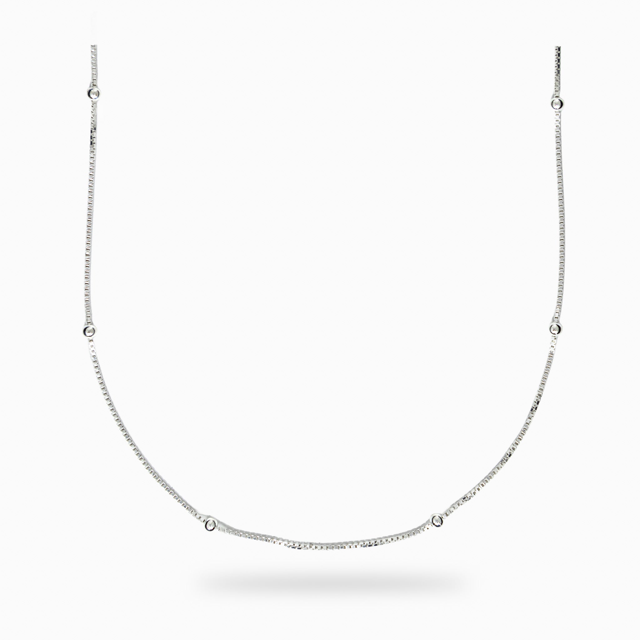 Cadena veneciana con balines en plata ley 925 de 45 cm para mujer