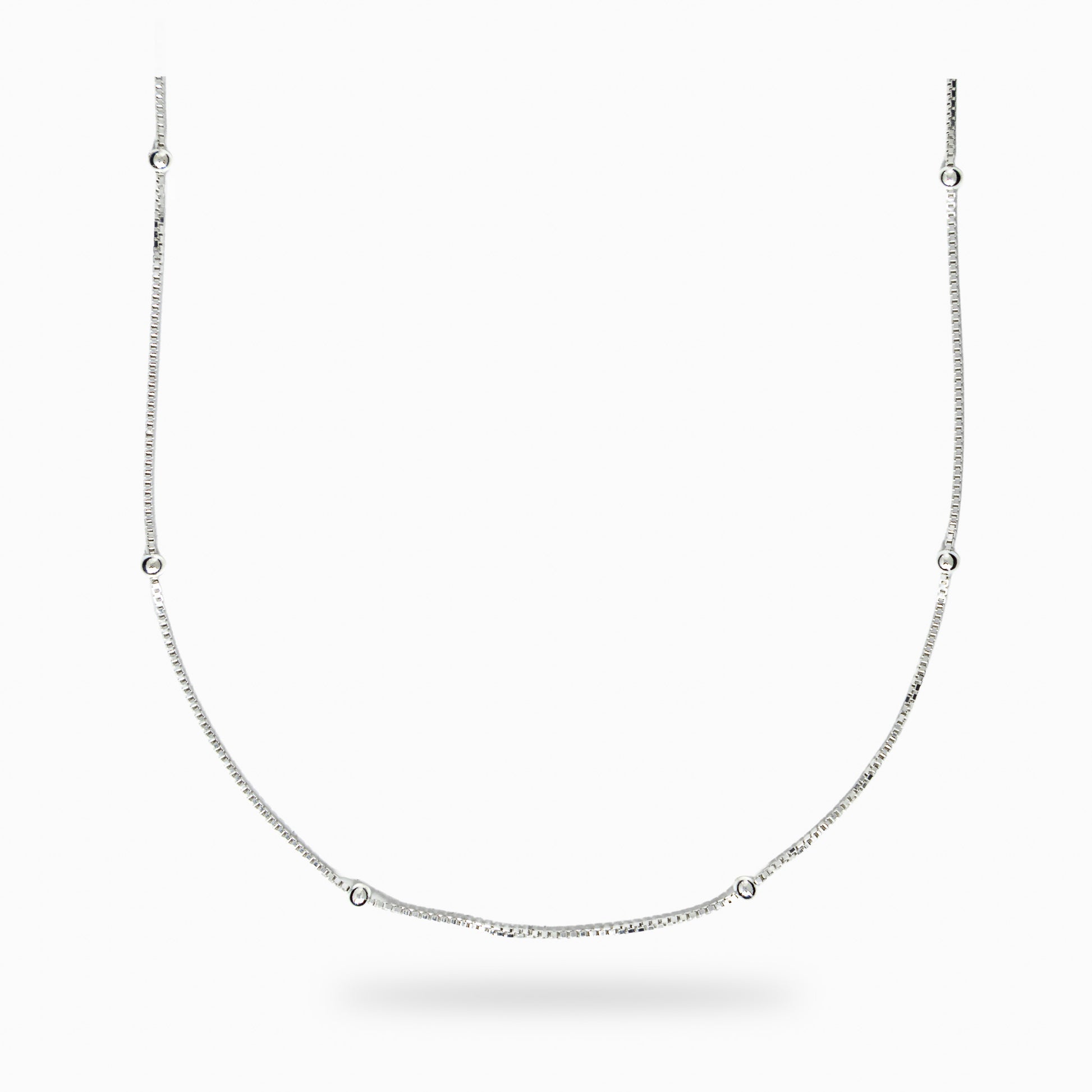 Cadena veneciana con balines en plata ley 925 de 45 cm para mujer
