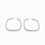 Candongas cuadradas con acabado diamantado de 27 mm en plata ley 925 para mujer