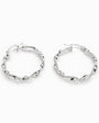 Candongas grandes entorchadas y martilladas de 25x3 mm en plata ley 925 para mujer