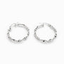 Candongas grandes entorchadas y martilladas de 25x3 mm en plata ley 925 para mujer