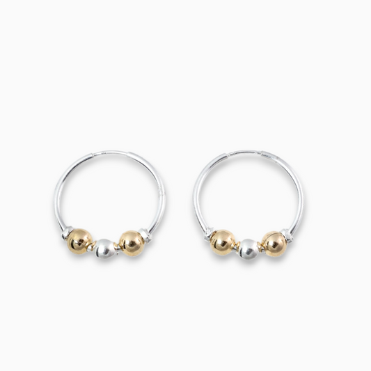 Candongas oro Plata 925 y baño en Oro Amarillo