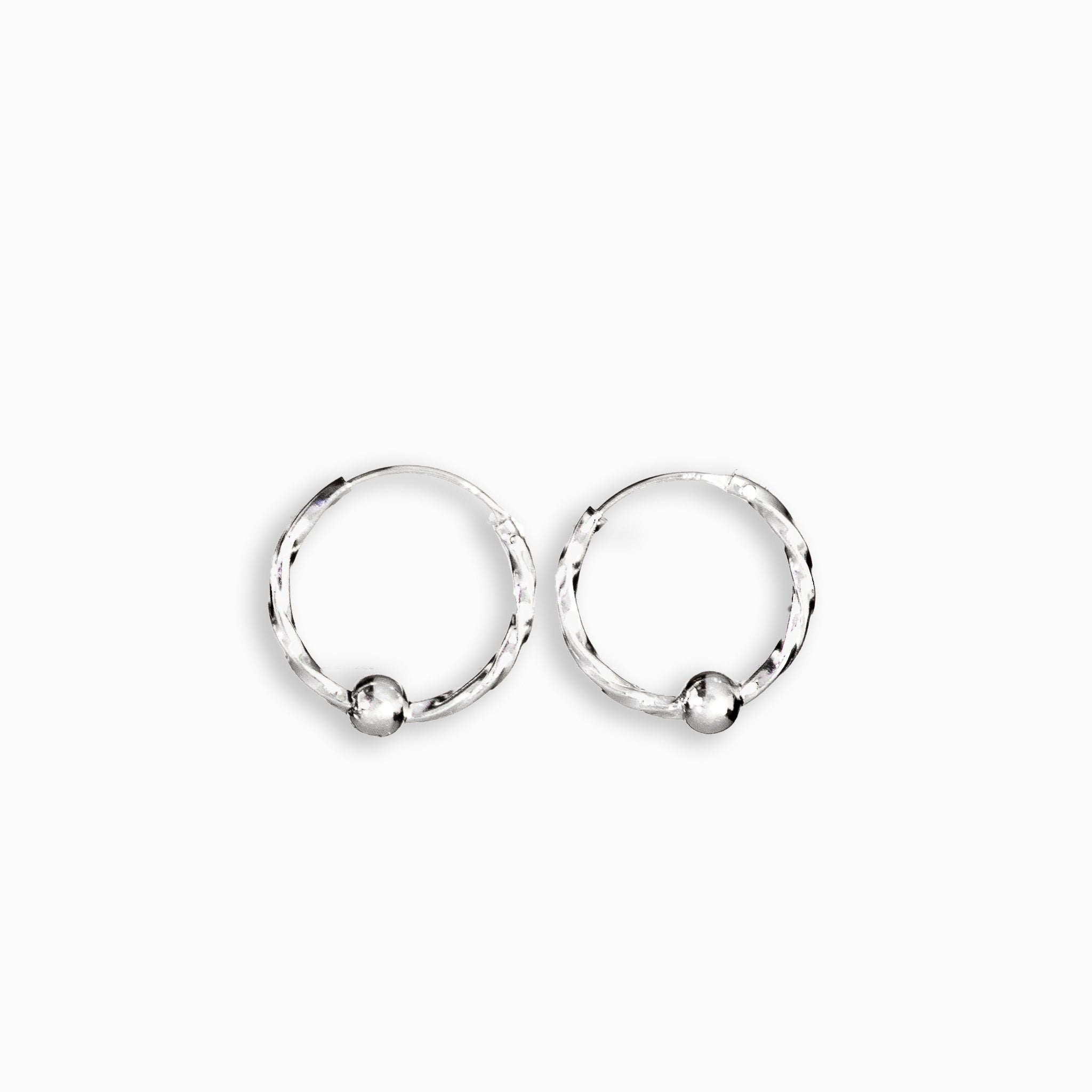 Candongas – Plata 925 Entorchada con Balín (15 mm)