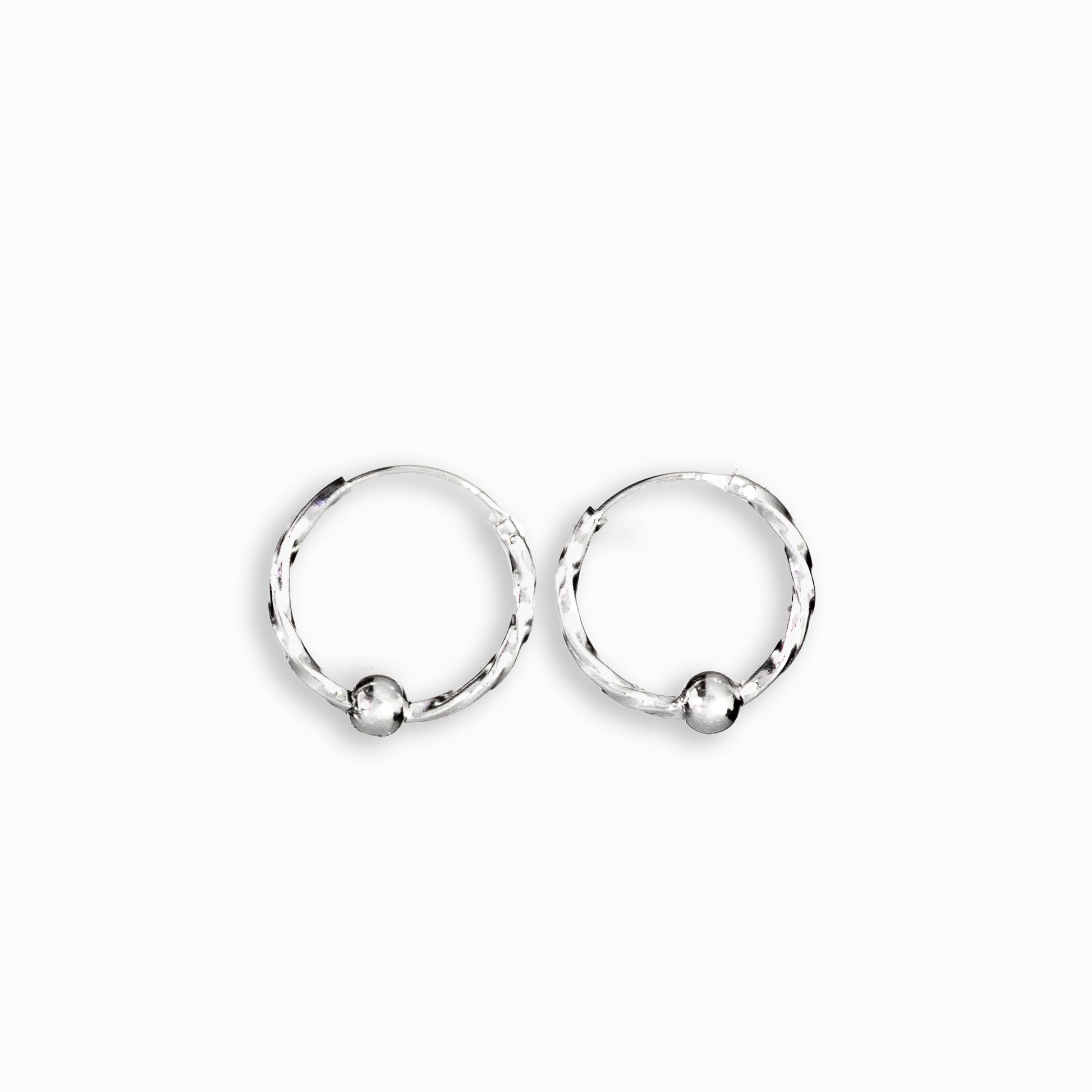 Candongas – Plata 925 Entorchada con Balín (15 mm)