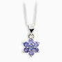 Collar floral clásico en plata ley 925 con tanzanitas para mujer