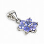 Collar floral clásico en plata ley 925 con tanzanitas para mujer