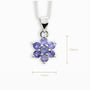Collar floral clásico en plata ley 925 con tanzanitas para mujer