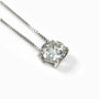 Collar solitario en plata ley 925 con moissanita de alta calidad para mujer