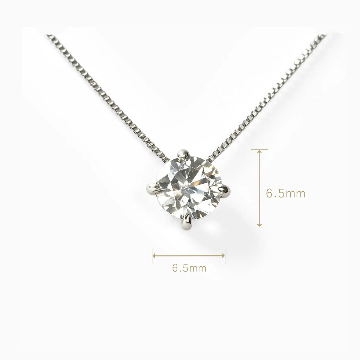 Collar solitario en plata ley 925 con moissanita de alta calidad para mujer