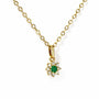 Collar en oro con diseño floral small flower, esmeralda y diamantes para mujer