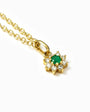 Collar en oro con diseño floral small flower, esmeralda y diamantes para mujer