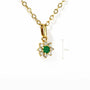 Collar en oro con diseño floral small flower, esmeralda y diamantes para mujer