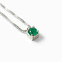 Collar solitario con esmeralda cuadrada de alta calidad en plata ley 925 para mujer.