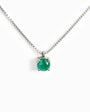 Collar solitario con esmeralda cuadrada de alta calidad en plata ley 925 para mujer.