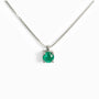Collar solitario con esmeralda cuadrada de alta calidad en plata ley 925 para mujer.