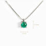 Collar solitario con esmeralda cuadrada de alta calidad en plata ley 925 para mujer.