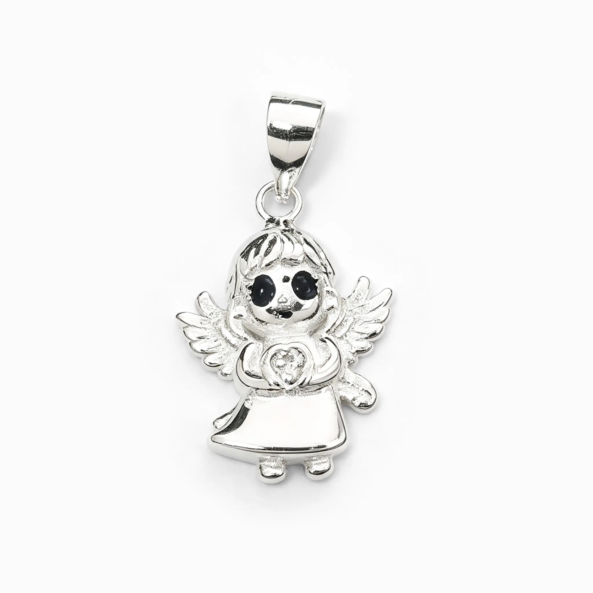 Dije de Ángel de la Guarda en plata ley 925 para mujer