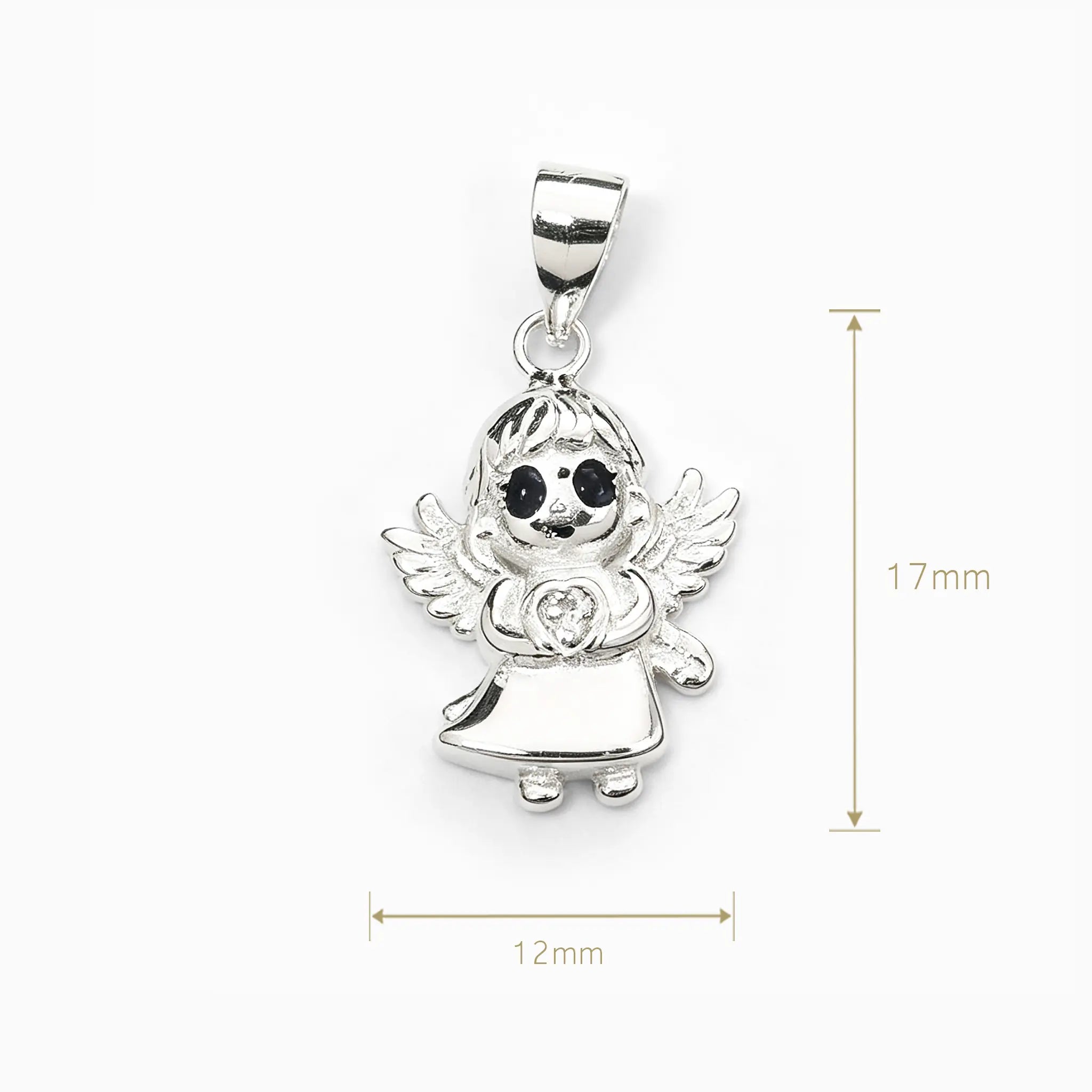 Dije de Ángel de la Guarda en plata ley 925 para mujer