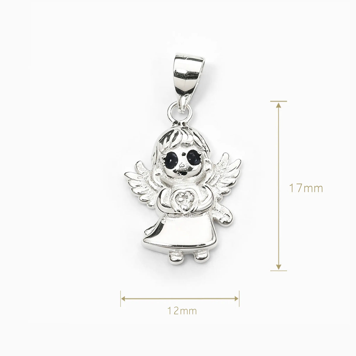 Dije de Ángel de la Guarda en plata ley 925 para mujer