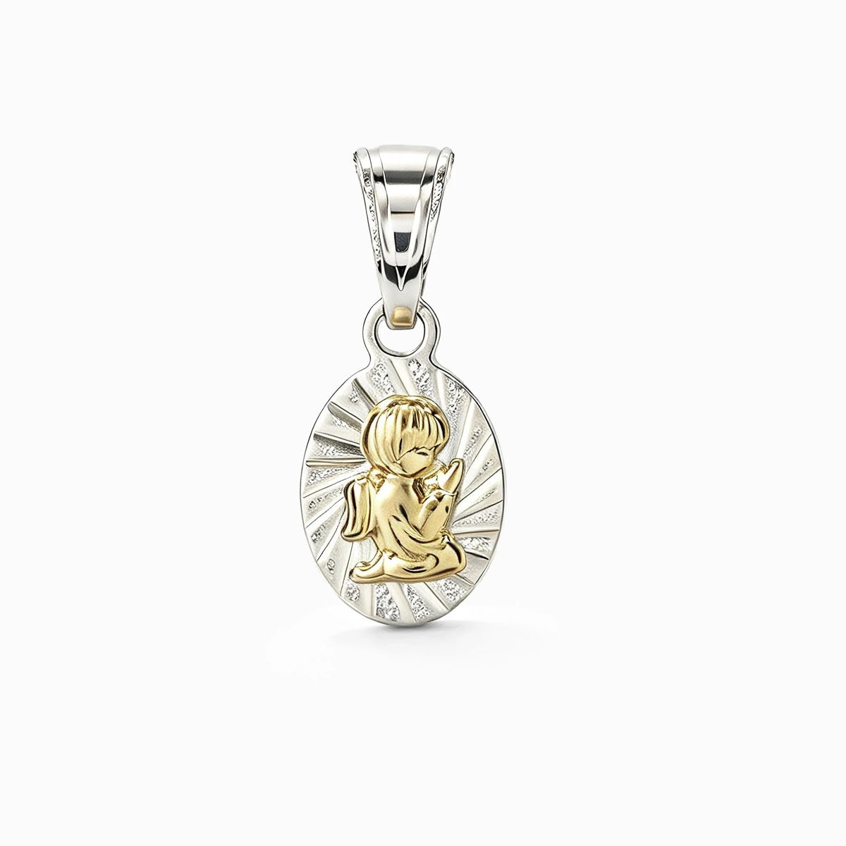 Dije de ángel de la guarda de 14x8 mm en plata ley 925 con baño en oro