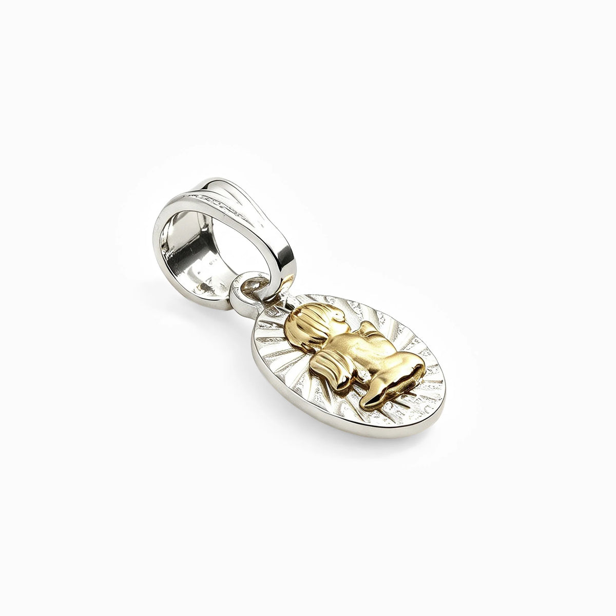 Dije de ángel de la guarda de 14x8 mm en plata ley 925 con baño en oro