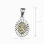 Dije de la medalla de San Miguel Arcángel en plata ley 925 con baño en oro.