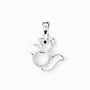 Dije con diseño de ardilla de 14.5x13 mm en plata ley 925 con circones blancos