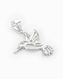Dije de colibrí de 22x8x21 mm en plata ley 925 con circones blancos brillantes
