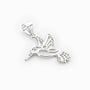 Dije de colibrí de 22x8x21 mm en plata ley 925 con circones blancos brillantes
