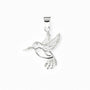 Dije de colibrí de 22x8x21 mm en plata ley 925 con circones blancos brillantes