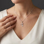 Dije de colibrí de 22x8x21 mm en plata ley 925 con circones blancos brillantes
