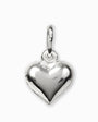 Dije de corazón brillante en plata ley 925.