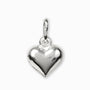 Dije de corazón brillante en plata ley 925.