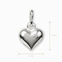 Dije de corazón brillante en plata ley 925.