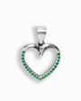Dije Corazón  – Plata 925 y Circones verdes