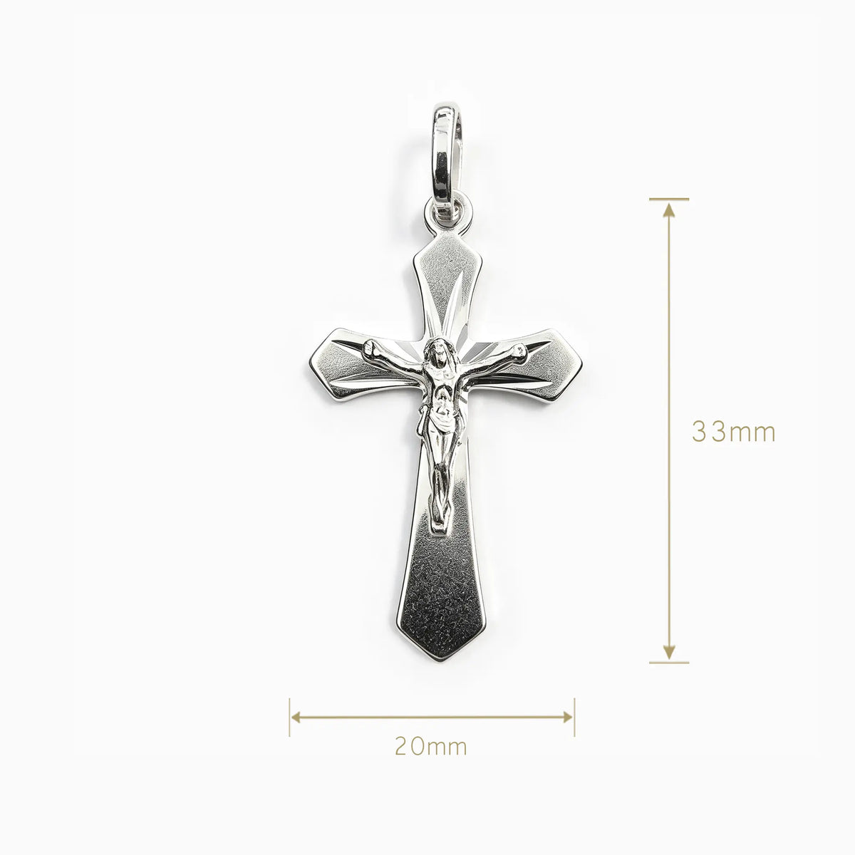 Dije crucifijo con acabado diamantado en plata ley 925 para mujer